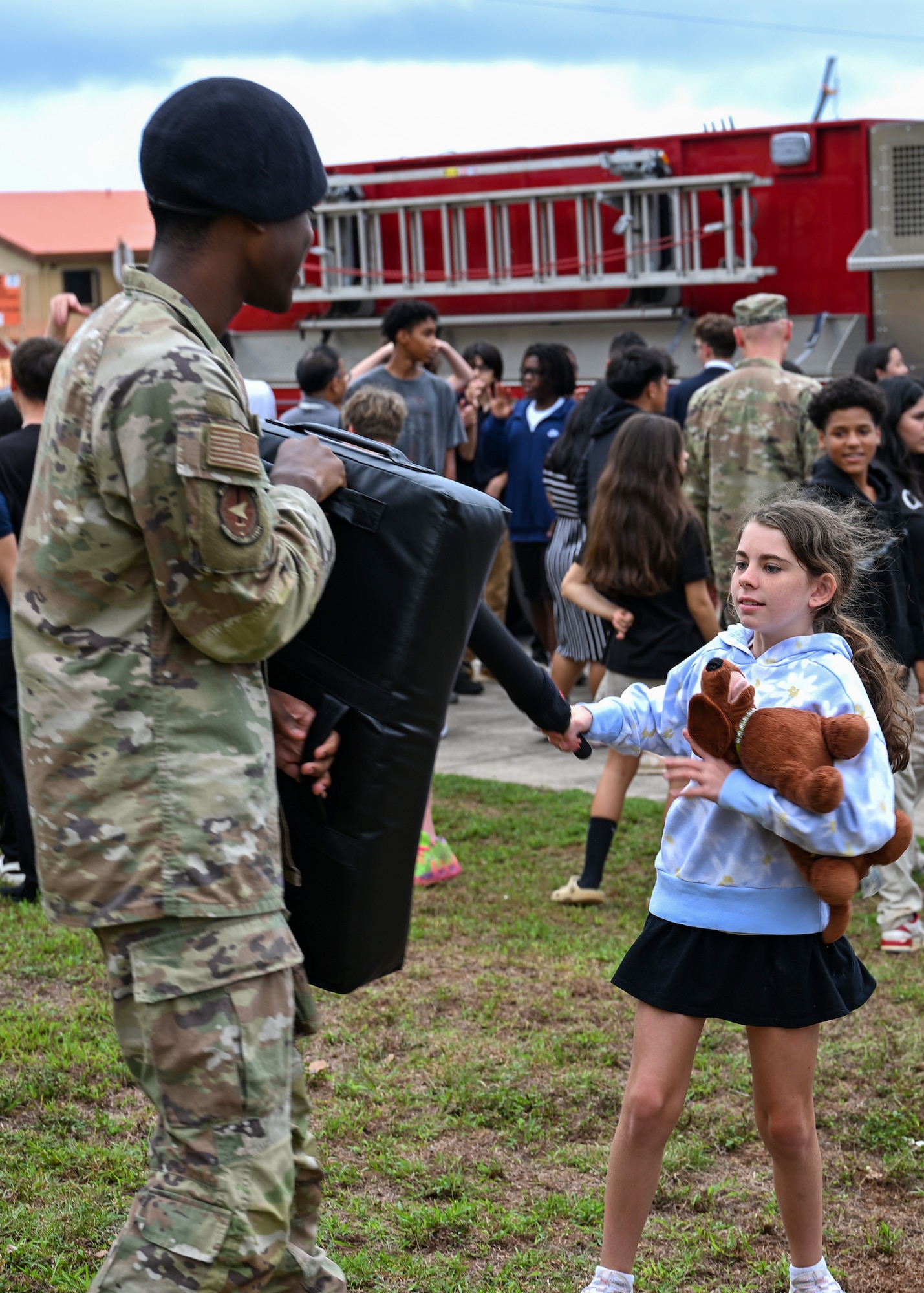 Multiple military members volunteered to showcase equipment and skills they use in everyday life in their respective jobs. (U.S. Air Force photo by Senior Airman Audree Campbell)
