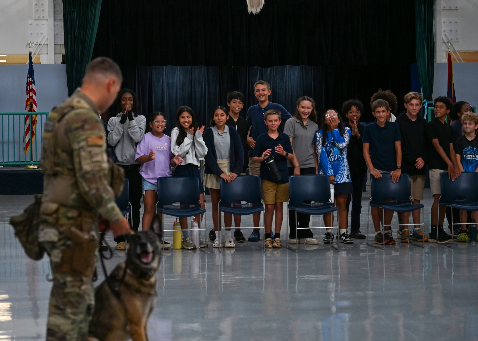 Multiple military members volunteered to showcase equipment and skills they use in everyday life in their respective jobs. (U.S. Air Force photo by Senior Airman Audree Campbell)