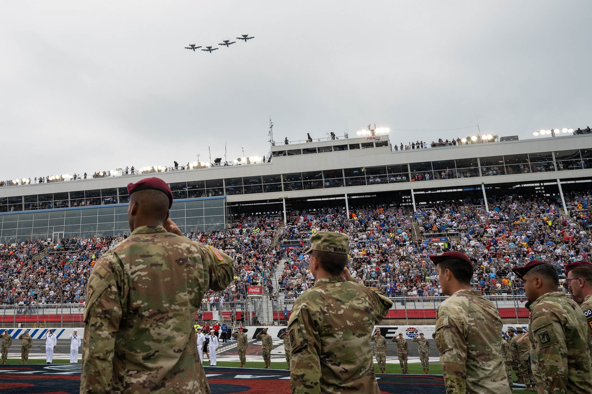 B-2 Spirit stealth bombers formation, from the 333rd Fighter Squadron at Seymour Johnson Air Force Base