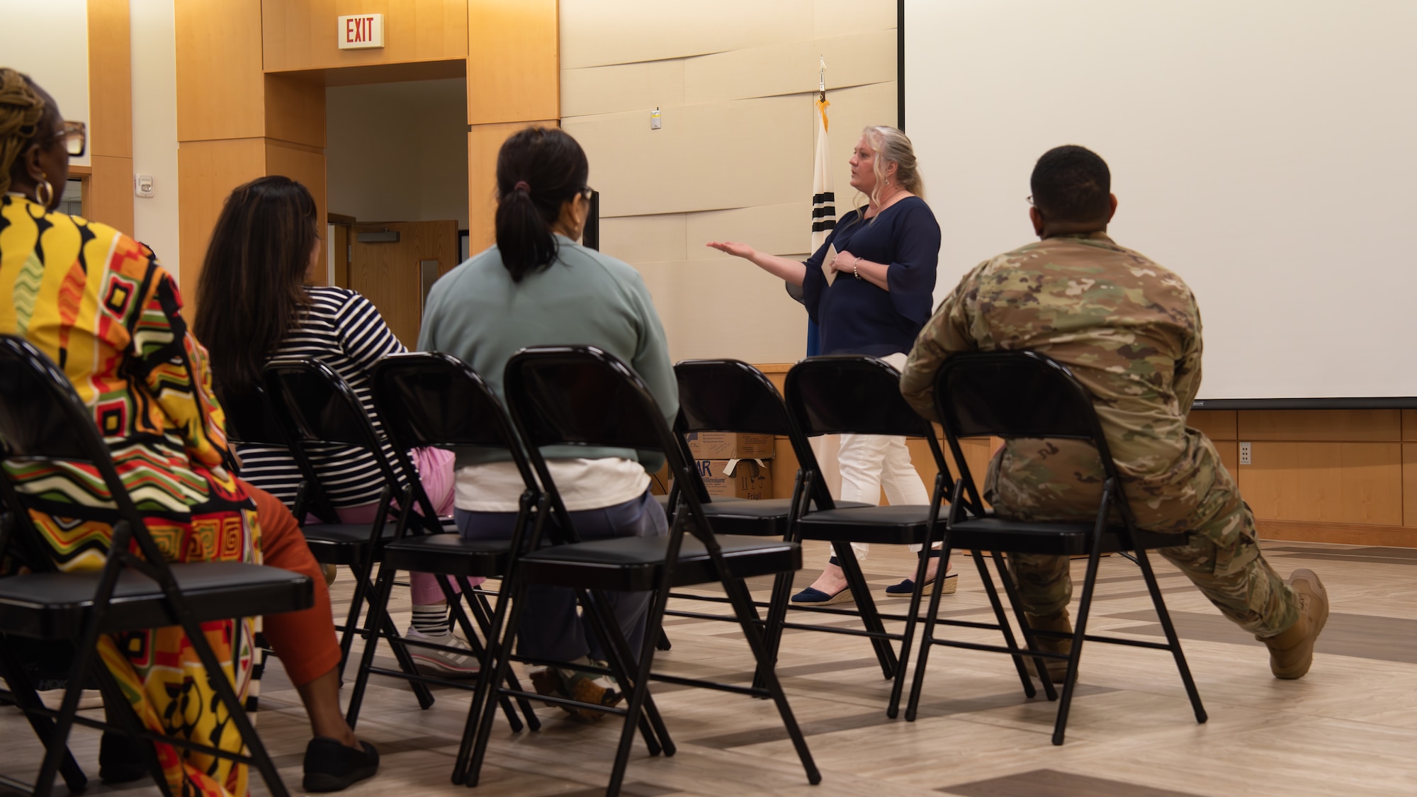Mrs. Kristin Ross shares her story about struggling with mental health and how she sought help for MINDFUL MADNESS at Osan Air Base, Republic of Korea, May 30, 2025.