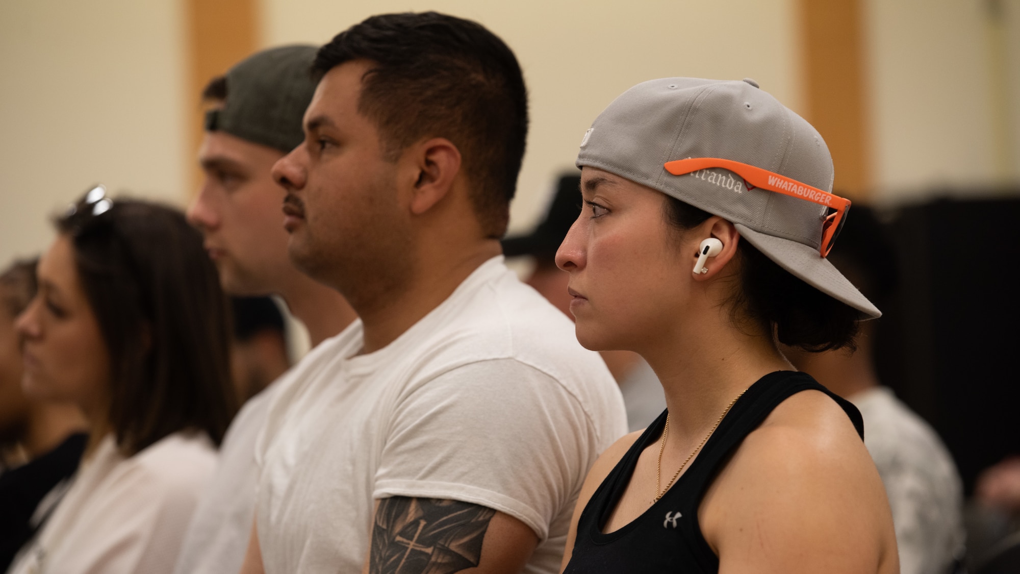 Airmen listen to guest speakers at MINDFUL MADNESS at Osan Air Base, Republic of Korea, May 30, 2025.