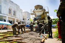 Hawaii National Guardsmen and personnel from the Armed Forces of the Philippines construct a platform used to conduct urban rescue training with local emergency responders and civilian authorities in Virac, Philippines, June 2, 2025.