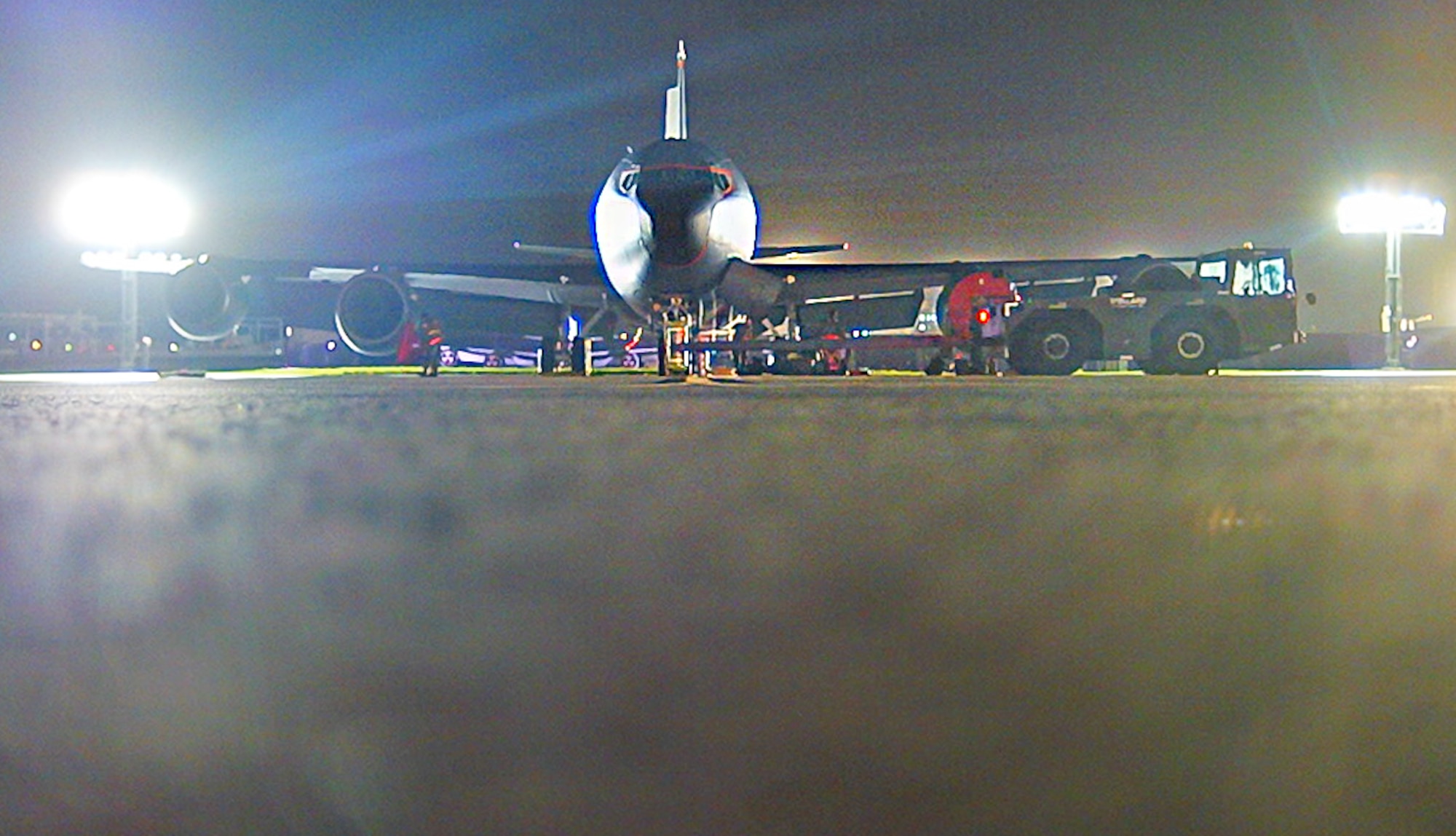 A U.S. Air Force aircraft sits on the flightline.
