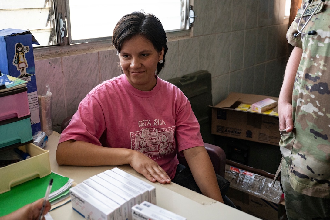 A Honduran patient smiles after receiving care during a medical mission in Comayagua, Honduras, May 29, 2025. By partnering with local governments and organizations, JTF-Bravo ensures vulnerable communities receive the medical attention they might otherwise lack due to limited healthcare infrastructure. (U.S. Air Force photo by Staff Sgt. Sadie Colbert)