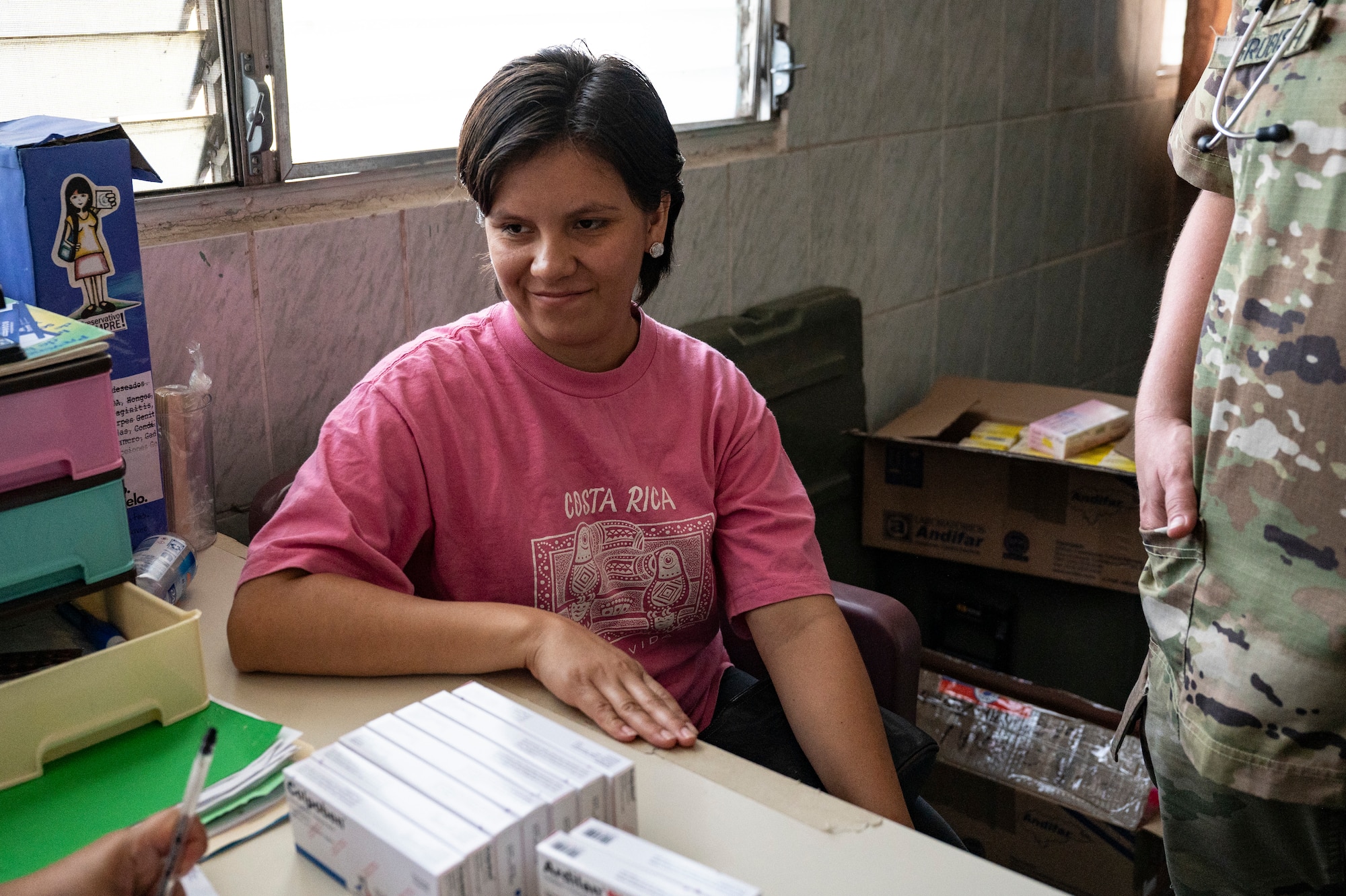 A Honduran patient smiles after receiving care during a medical mission in Comayagua, Honduras, May 29, 2025. By partnering with local governments and organizations, JTF-Bravo ensures vulnerable communities receive the medical attention they might otherwise lack due to limited healthcare infrastructure. (U.S. Air Force photo by Staff Sgt. Sadie Colbert)