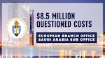 The European Branch Office, Saudi Arabia Suboffice, recently identified $8.5 million in questioned costs on proposed amounts for unsettled flexibly priced contract reimbursements.