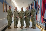 The academic achievements of five Sailors serving aboard Naval Health Clinic Cherry Point were celebrated at a ceremony held Friday, June 6 aboard Marine Corps Air Station Cherry Point.

From left to right:

Hospital Corpsman Second Class Vanessa Schofield earned an Associate of Applied Science in Health Sciences from American Military University.  Schofield serves in the clinic’s Staff Education and Training Department.

Hospital Corpsman Second Class Jazmin Yaudes graduated with a Bachelor of Science in Health Sciences from Purdue University Global.  Yaudes serves in the clinic’s Preventive Medicine Department.

Hospital Corpsman Third Class Eleanor Garza received a Bachelor of Science in Biology from American Military University.  Garza serves in the clinic’s Laboratory.  

Hospital Corpsman Second Class Katelyn Barros graduated with a Bachelor of Arts in Management from American Military University.  Barros serves in the clinic’s Patient Centered Medical Home.

Hospital Corpsman Second Class Holly Bew completed a Bachelor of Applied Science in Health Sciences from American Military University.  Bew serves in the clinic’s Directorate for Administration.
