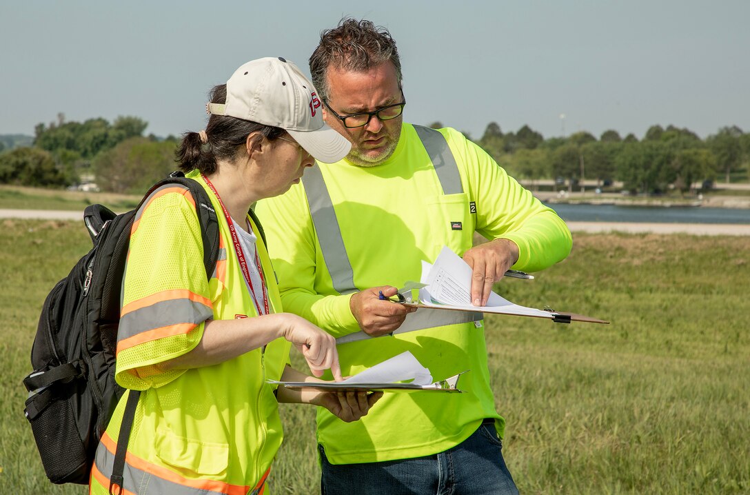 A photo of the Branched Oak Dam periodic inspection and assessment.