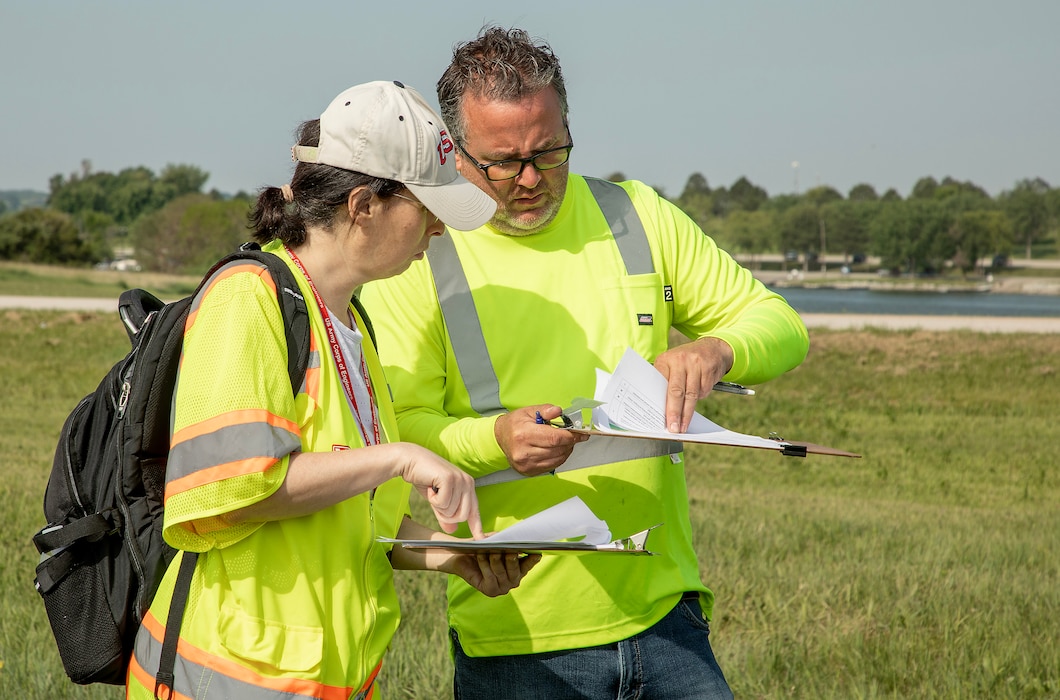 A photo of the Branched Oak Dam periodic inspection and assessment.
