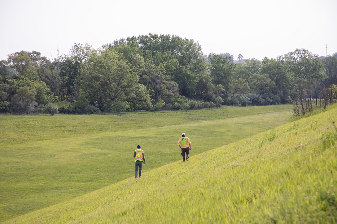 A photo of the Branched Oak Dam periodic inspection and assessment.