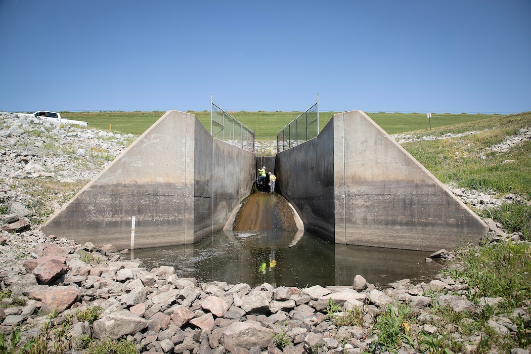 A photo of the Branched Oak Dam periodic inspection and assessment.