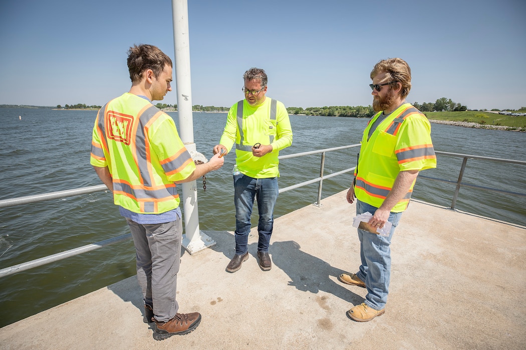 A photo of the Branched Oak Dam periodic inspection and assessment.