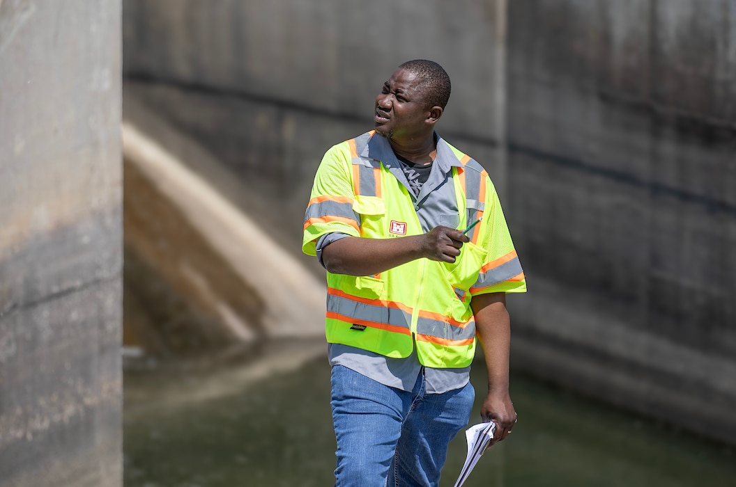 A photo of the Branched Oak Dam periodic inspection and assessment.