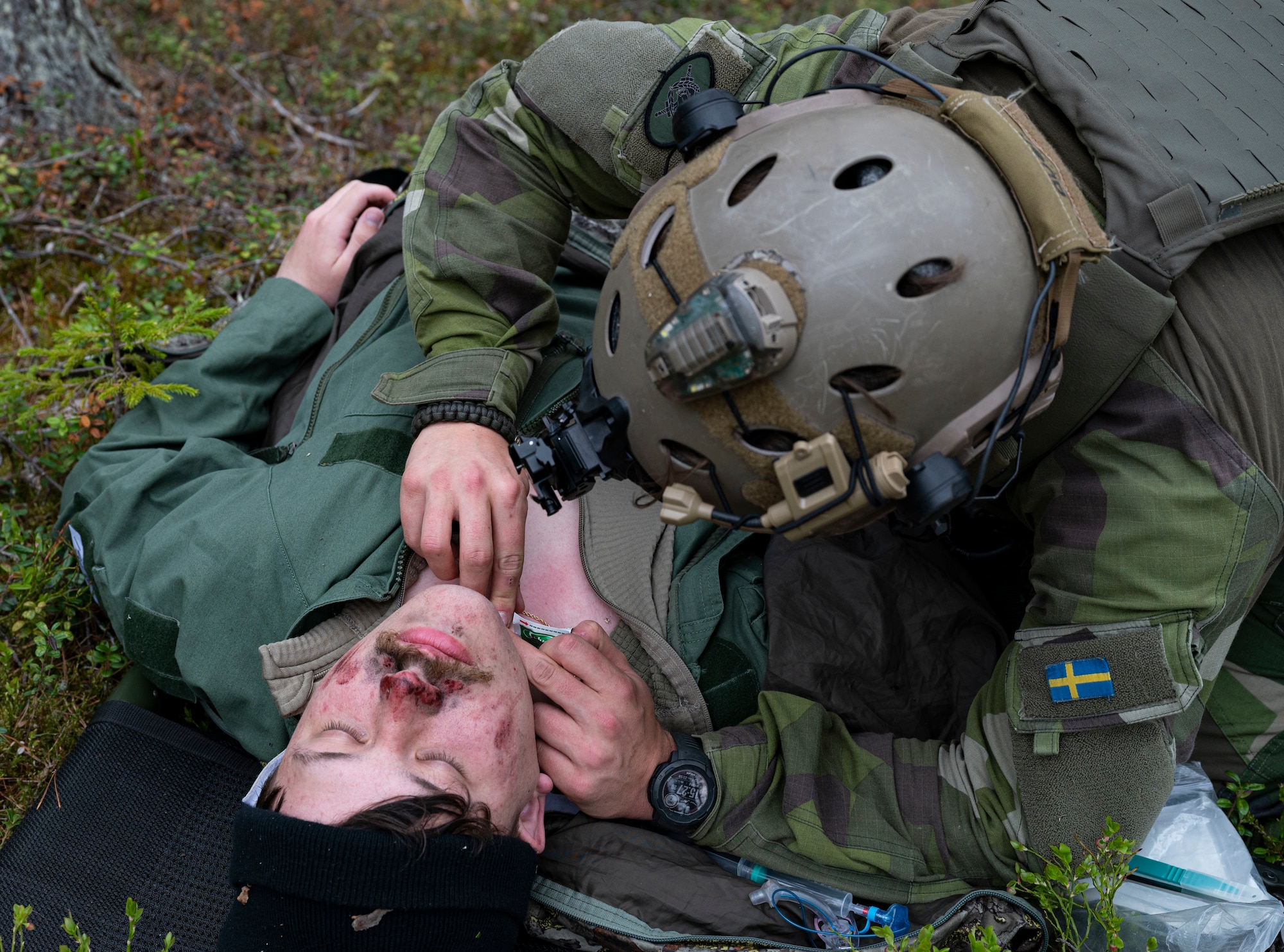 man giving first aid