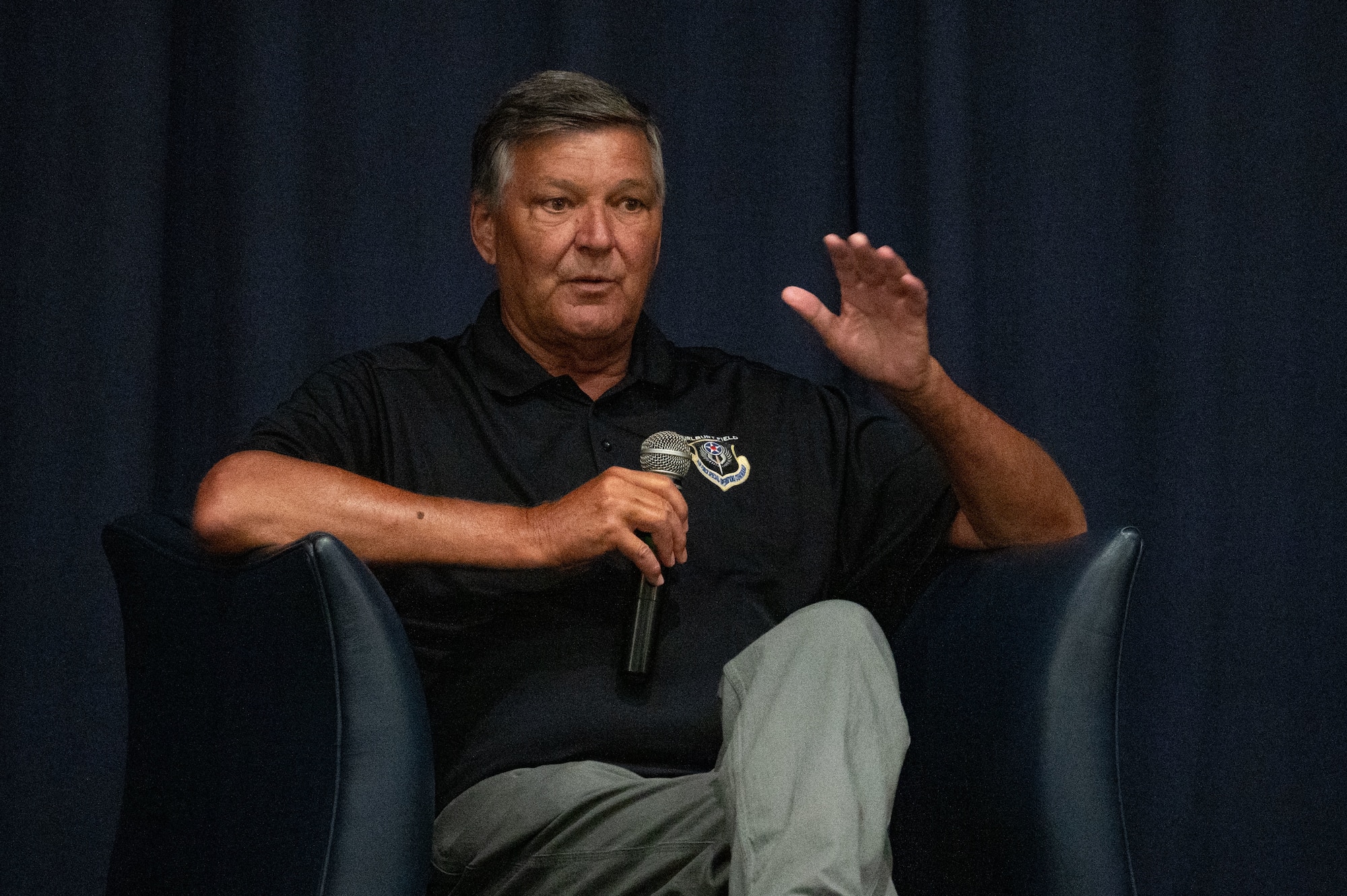 Retired U.S. Air Force Lt. Gen. Bradley Heithold, former AFSOC commander, speaks on a panel.