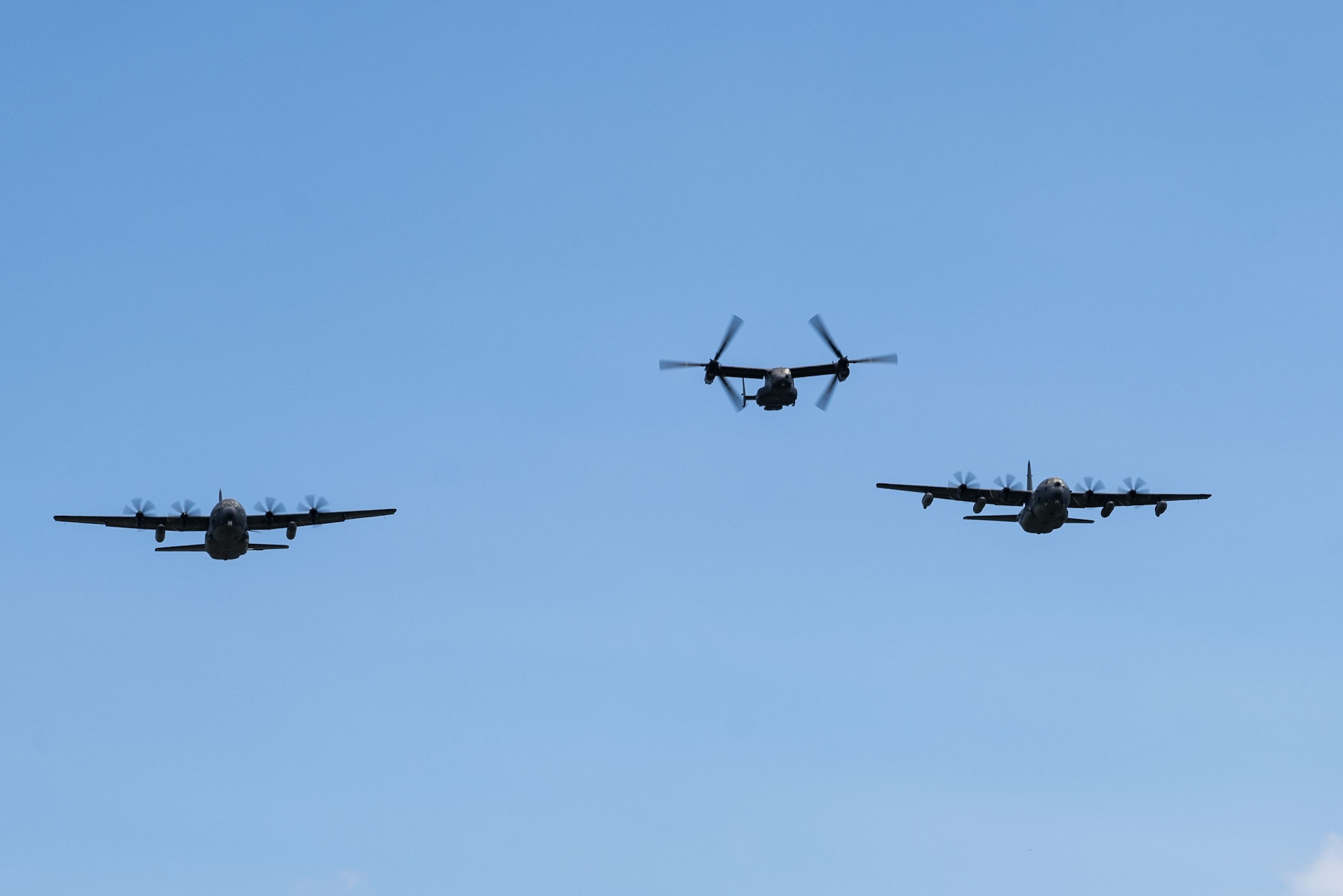 AFSOC aircrews perform a ceremonial flyover.