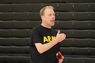 SSG Holliday speaks to students during a Fitness Challenge event at a local high school, May 2025. The event aimed to promote teamwork, physical fitness, and interest in Army career opportunities.