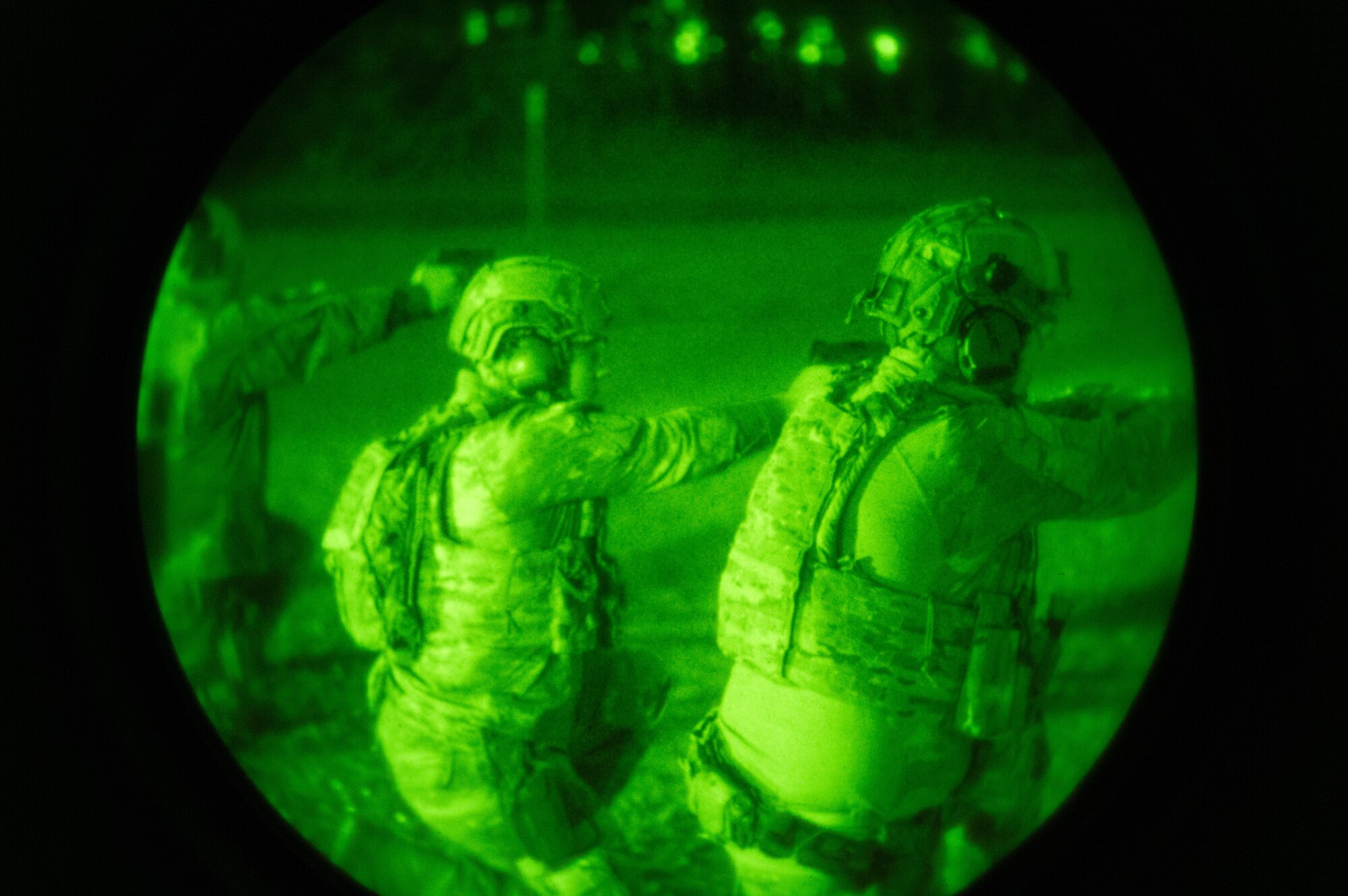 U.S. Air Force Airmen from the 133rd Security Forces Squadron, Minnesota Air National Guard, practice night firing in Camp Ripley, Minn., May 18, 2025.