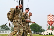 Members of the District of Columbia Army National Guard participate in the O’Neill Competition at Fort Indiantown Gap, PA, on June 6, 2025. The event pushed more than 250 participants through a grueling day of military fundamentals—from ruck marches and weapons qualification to medical tasks and vehicle maintenance—designed to unify and strengthen the Warrior Ethos. The competition was a tribute to D-Day (Operation Overlord) and the legacy of LTC John C. O’Neill, a World War II combat engineer and D.C. Guardsman who helped breach enemy defenses on Omaha Beach in 1944.