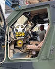 Massimo Carpina is the Army Field Support Battalion-Africa deputy support operations officer at Leghorn Army Depot in Livorno, Italy. Pictured here, Massimo verifies a recently received mine-resistant ambush protected vehicle from the field. As the Army celebrates its 250th birthday, Massimo prepares to retire after 41 years of Army service. (U.S. Army courtesy photo)