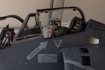U.S. Marine Corps Deputy Commandant for Aviation visits VMA-223 and flies in a TAV-8B Harrier II jet