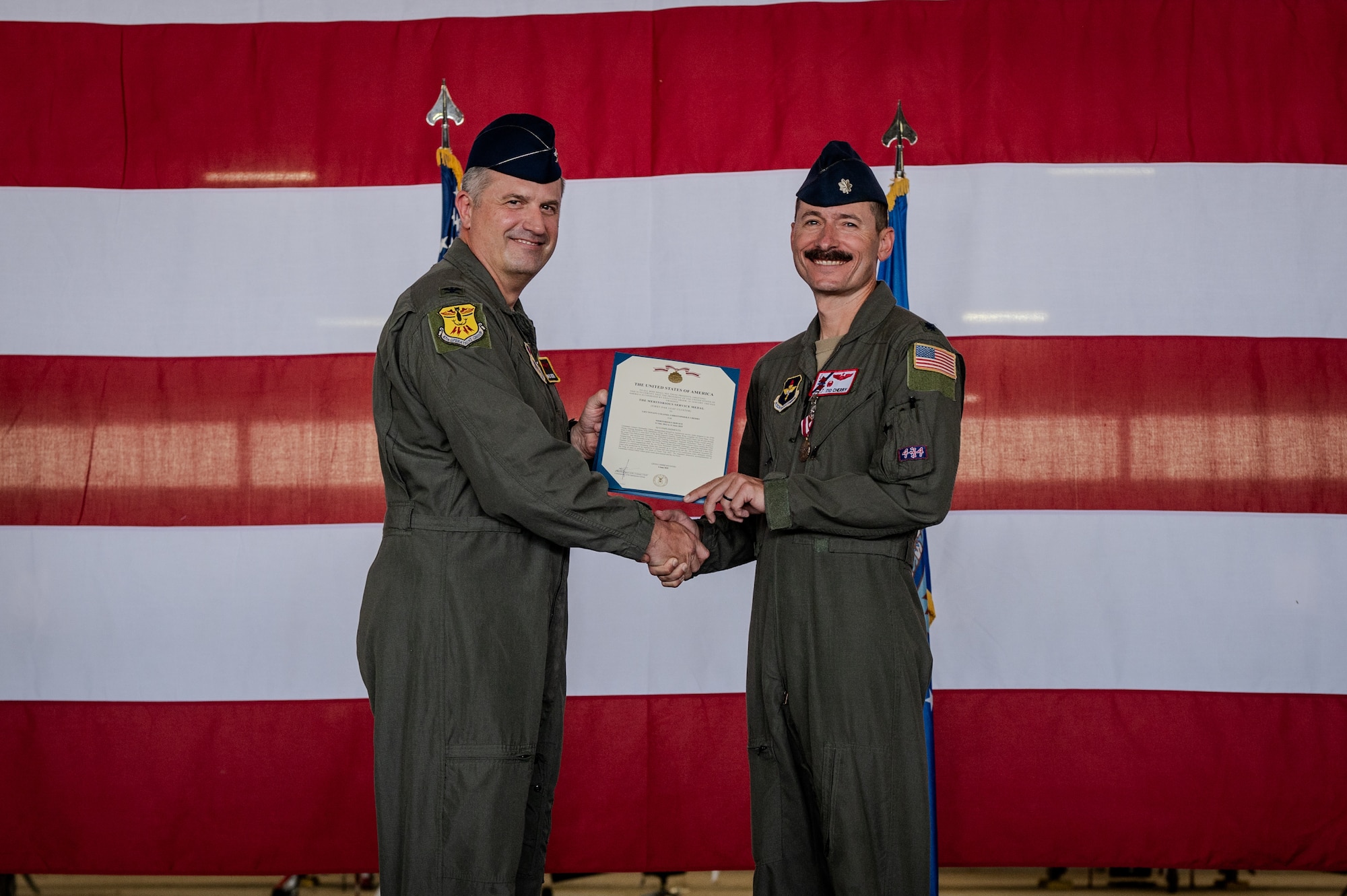 Airmen of the 434th Flying Training Squadron (FTS) gathered to bid farewell to Lt. Col. Christopher Cherry and welcome Lt. Col. Bendel Rushing as the new squadron commander during a change of command ceremony held here June 6, 2025.