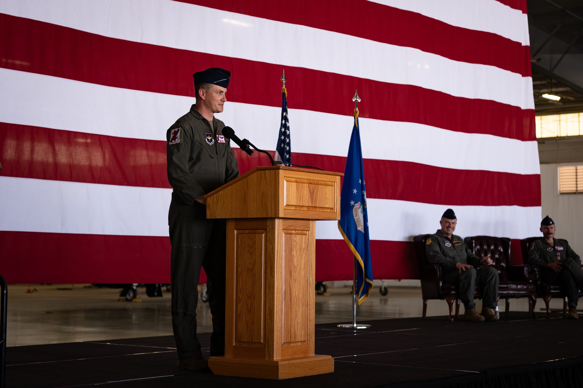 Airmen of the 434th Flying Training Squadron (FTS) gathered to bid farewell to Lt. Col. Christopher Cherry and welcome Lt. Col. Bendel Rushing as the new squadron commander during a change of command ceremony held here June 6, 2025.