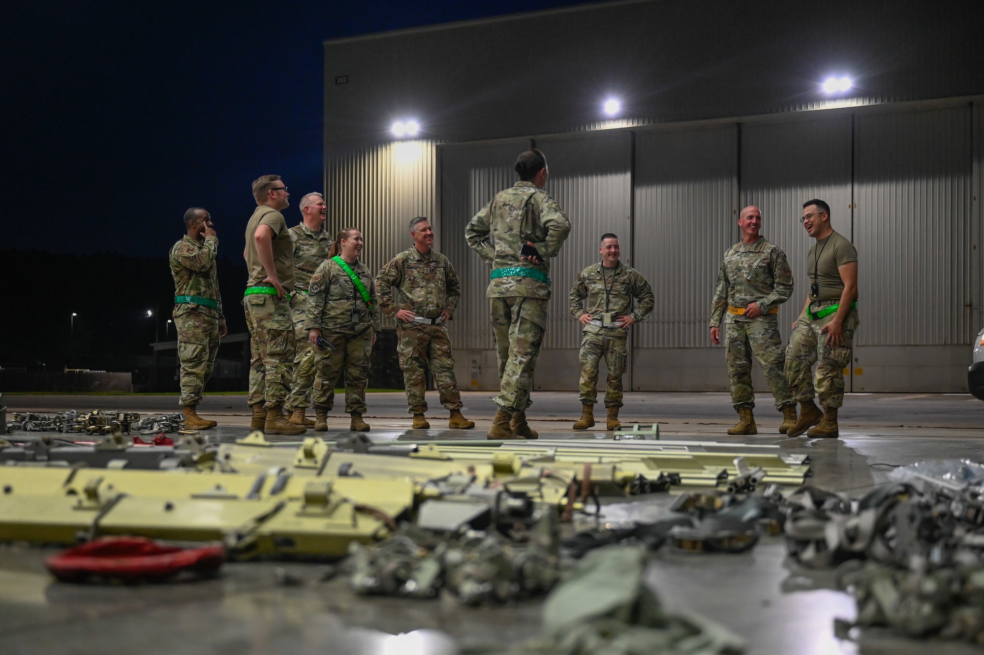 Chief Master Sgt. of the Air Force David Flosi visits Airmen from the 19th Aircraft Maintenance Squadron during his visit at Little Rock Air Force Base, Arkansas, June 5, 2025.