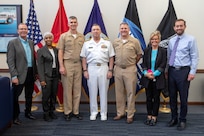 Rear Adm. Pete Small assumed command of Naval Sea Systems Command’s (NAVSEA) Surface and Undersea Warfare Centers, relieving Rear Adm. Todd Evans, during a ceremony at the Washington Navy Yard, May 30.