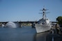 PORTLAND, OREGON (June 3, 2025) – The Arleigh Burke-class guided missile destroyer USS Jack H. Lucas (DDG 125) arrives for Portland Fleet Week during the 118th Rose Festival, June 3, 2025. Portland Fleet Week is a time-honored celebration of the sea services and provides an opportunity for the citizens of Oregon to meet Sailors, Marines and Coast Guardsmen, as well as witness firsthand the latest capabilities of today’s maritime services. (U.S. Navy Photo by Mass Communication Specialist Seaman Jordan Steis)