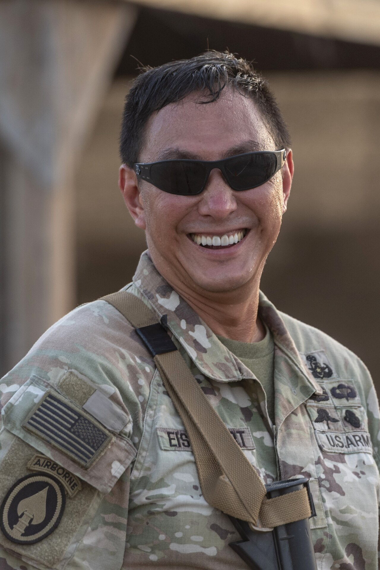 U.S. Army Capt. William Eisenhart, physician assistant with 1st Battalion, 111th Infantry Regiment, 56th Stryker Brigade Combat Team, has served in multiple medical roles in the military and as a civilian. (U.S. Army National Guard photo by Staff Sgt. Ivan Mendez-Roman)