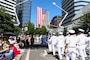 U.S. Navy Sailors march in the Grand Floral Parade during the annual Portland Fleet Week and Rose Festival in Portland, Oregon June 7, 2025. Portland Fleet Week is a time-honored celebration of the sea services and provides an opportunity for the citizens of Oregon to meet Sailors, Marines and Coast Guardsmen, as well as witness firsthand the latest capabilities of today’s maritime services. (U.S. Navy Photo by Mass Communication Specialist 2nd Class Kassandra Alanis)