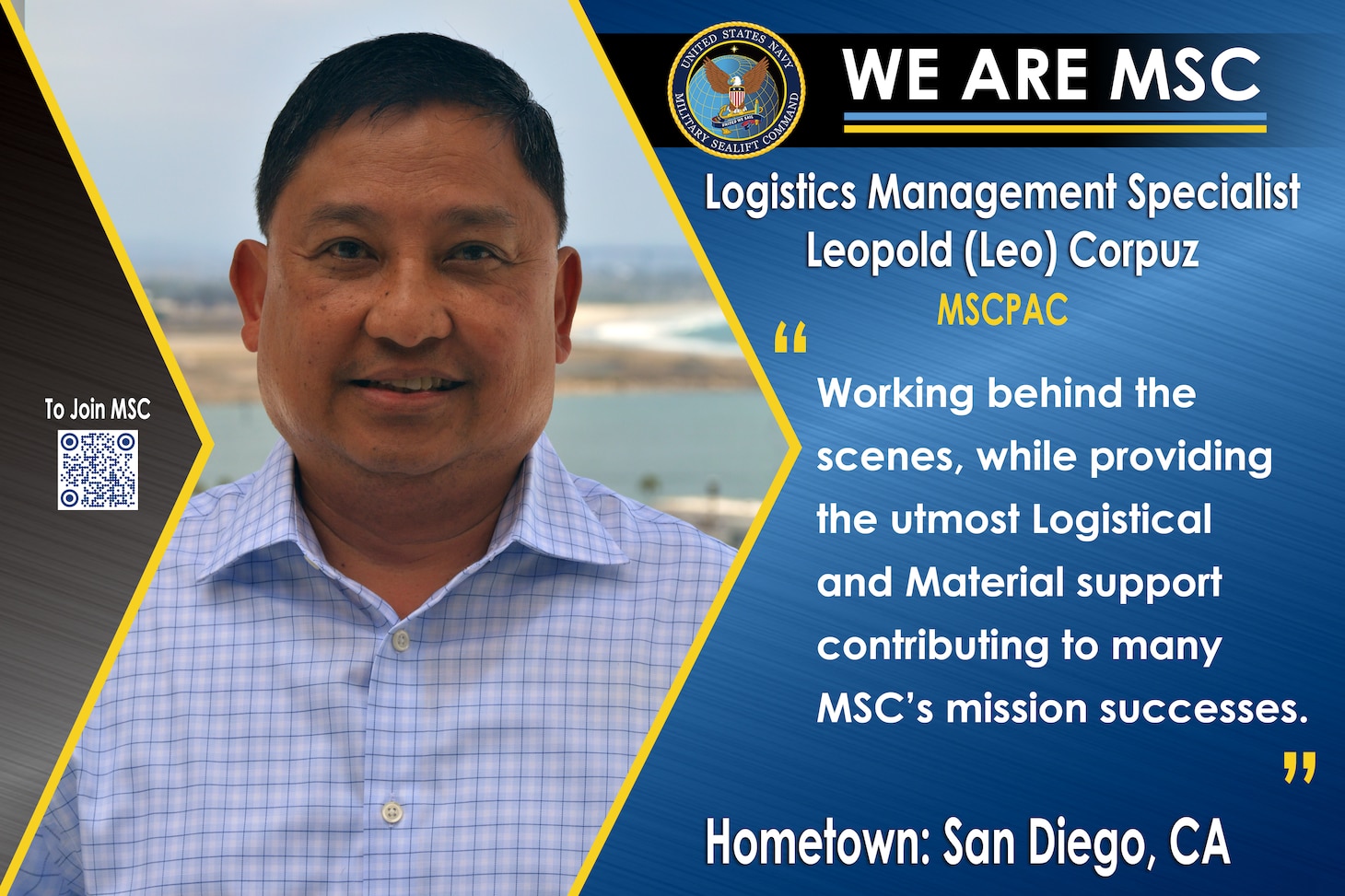 We Are MSC - MSCPAC Logistics Management Specialist Leopold (Leo) Corpuz