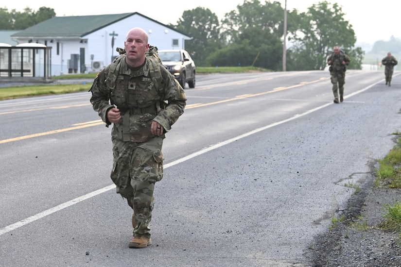 Members of the District of Columbia Army National Guard participate in the O’Neill Competition at Fort Indiantown Gap, PA, on June 6, 2025. The event pushed more than 250 participants through a grueling day of military fundamentals—from ruck marches and weapons qualification to medical tasks and vehicle maintenance—designed to unify and strengthen the Warrior Ethos. The competition was a tribute to D-Day (Operation Overlord) and the legacy of LTC John C. O’Neill, a World War II combat engineer and D.C. Guardsman who helped breach enemy defenses on Omaha Beach in 1944. (U.S. Army National Guard photo by Master Sgt. Arthur M. Wright)
