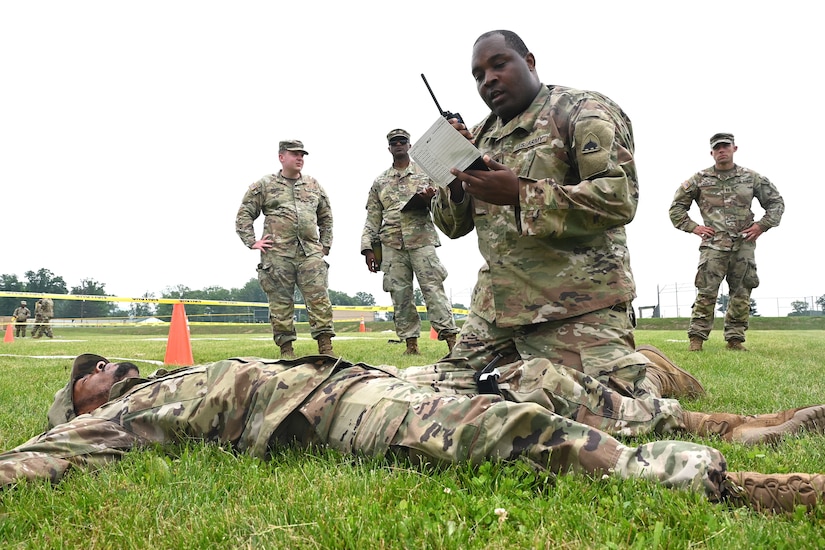 Members of the District of Columbia Army National Guard participate in the O’Neill Competition at Fort Indiantown Gap, PA, on June 6, 2025. The event pushed more than 250 participants through a grueling day of military fundamentals—from ruck marches and weapons qualification to medical tasks and vehicle maintenance—designed to unify and strengthen the Warrior Ethos. The competition was a tribute to D-Day (Operation Overlord) and the legacy of LTC John C. O’Neill, a World War II combat engineer and D.C. Guardsman who helped breach enemy defenses on Omaha Beach in 1944. (U.S. Army National Guard photo by Master Sgt. Arthur M. Wright)