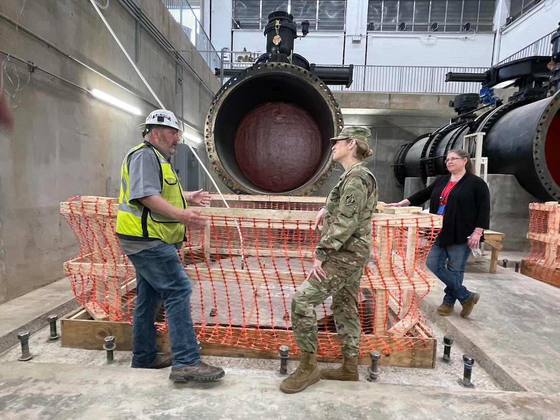 Project Manager Jairus Stroupe and his outstanding DD17 Pumping Plane Engine Replacement Project Delivery Team recently reached the Project Completion milestone with our partners, Drainage District 17 of Mississippi County, Arkansas, and contractor A&H-Ambica JV, LLC. 

This very important $5.1M project replaced all three DD17 Pumping Plant engines. The DD17 Pumping Plant, located near Blytheville, Arkansas, serves to pump rainwater over the St. Francis levee system during periods of flooding. This pumping plant is part of the broader efforts by the Memphis District to manage water levels and prevent flood damage in the area.

The 700 cubic feet per second Pumping Plant, within the St. Francis Basin, protects over 30 square miles in Mississippi County, Arkansas.  The original Waukesha engines that were replaced had been in service since the plant started operation in 1981.  Engine replacement was critical since Waukesha engines are obsolete with replacement parts unavailable.  The engines were replaced with modern 1,000 horsepower Caterpillar engines.