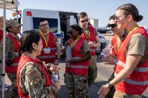 U.S. Air Force Airmen from the 60th Inpatient Operations Squadron, support the Beale Air & Space Expo at Beale AFB, California, June 7, 2025.