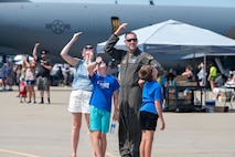 Beale Air & Space Expo attendees watch aircraft flying at Beale Air Force Base, California, June 7, 2025.