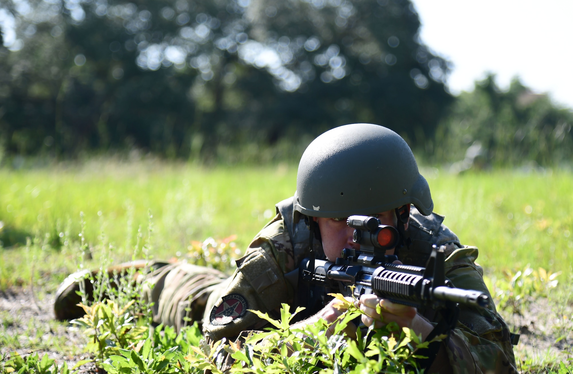 81st Civil Engineer Squadron firefighter, participates in a tactical exercise during Warrior Day