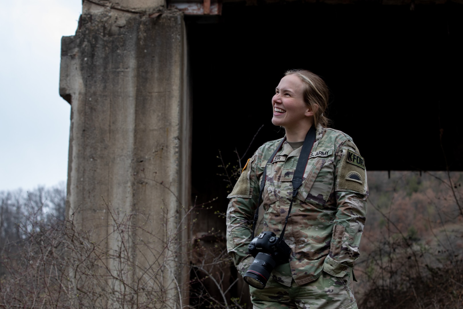 Soldier with camera