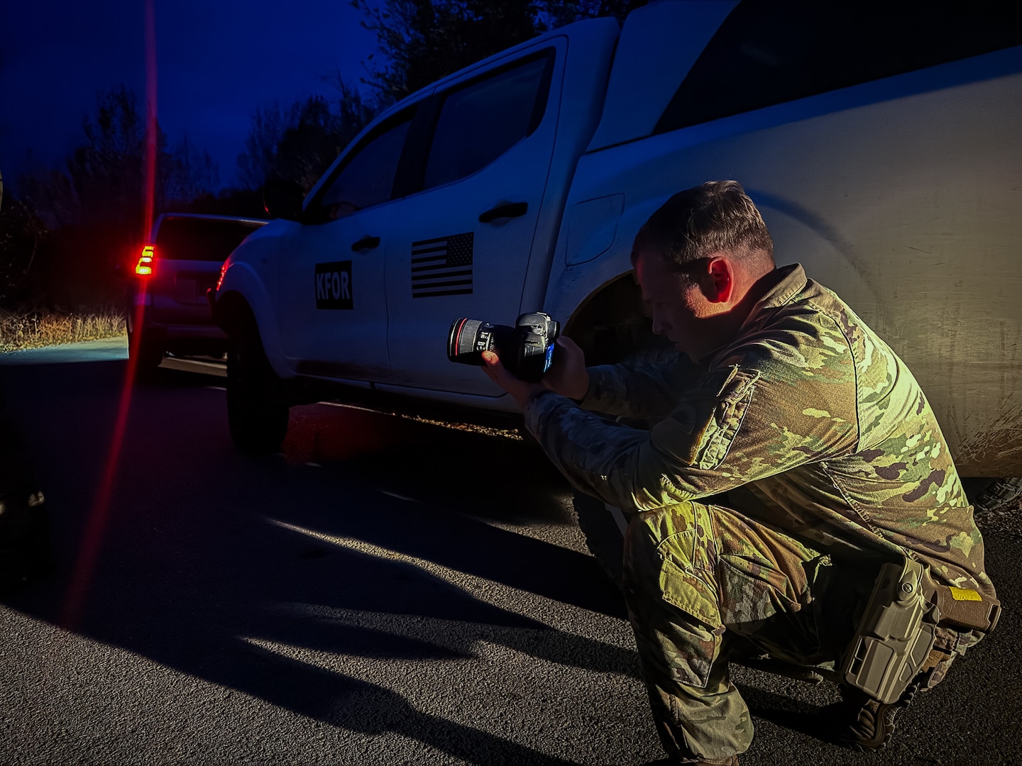 Soldier with camera