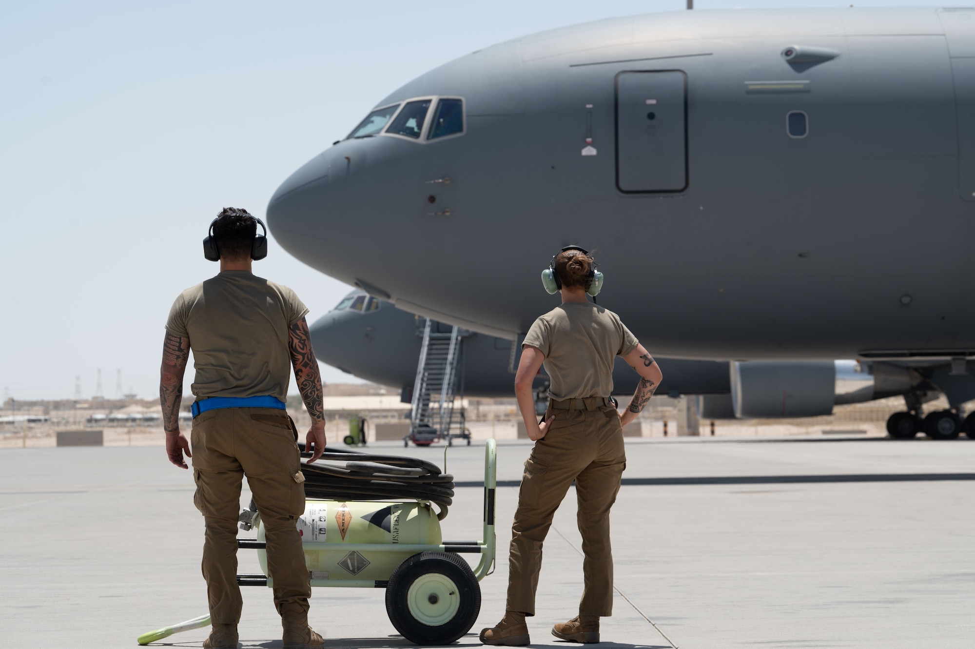 The KC-46A Pegasus provides refueling support in AO