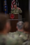 SAN DIEGO (June 9, 2025) - Rear Adm. T. J. Zerr, commander, Naval Surface and Mine Warfighting Development Center (SMWDC), delivers remarks during SMWDC’s 10 year anniversary ceremony onboard Naval Base San Diego. SMWDC

increases the lethality and tactical proficiency of the Surface Force across all domains. (U.S. Navy photo by Mass Communication Specialist 1st Class Sara L. Eshleman)
