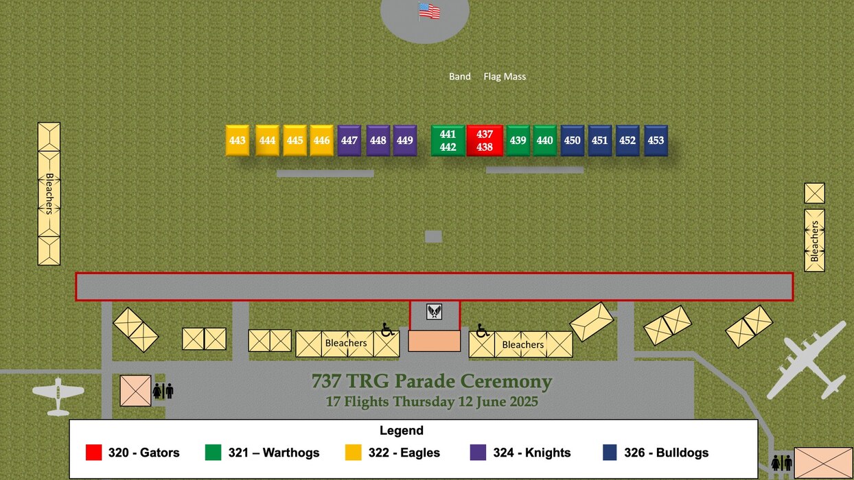 Flights 437-453 BMT Graduation Parade Line Up Graphic