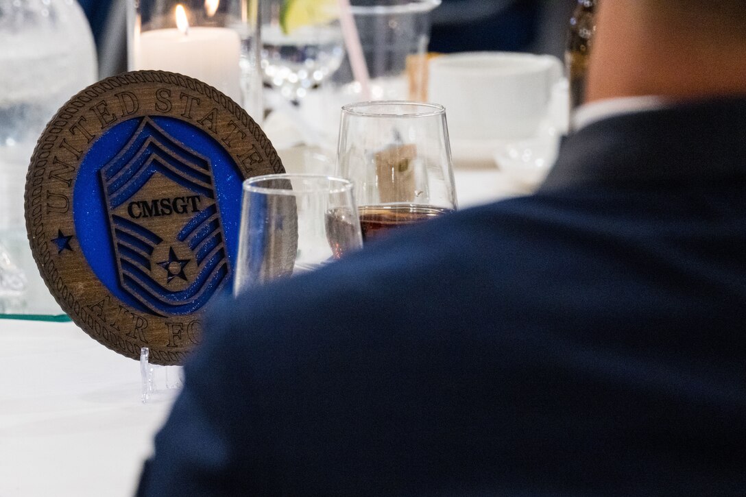 A Chiefs plaque sits on a table during the NCR Chief Recognition Ceremony.