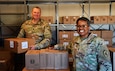 Command Sgt. Maj. Sean Stoddard (left), command sergeant major, 4/361st Infantry Battalion (OC/T), 1st Brigade, 91st Training Division, is pictured with Sgt. 1st Class Latasha Mimms, senior supply sergeant, 4/361st Inf. Bn., 1st Bde., 91st TD, with donations from the Military Support Foundation (MSF) intended for Soldiers at Mojave Falcon 25, June 3. Soldiers who received these items were part of a grassroots partnership and community outreach, led by Stoddard, founder of The Archangels, a Phoenix based non-profit, who facilitated the delivery of thousands of donated snacks, drinks and comfort items directly to soldiers in the field – an effort grounded in servant leadership and commitment to soldier care. Mojave Falcon is the Army Reserve’s largest and most complex training exercise, designed to test readiness in a Large-Scale Combat Operations (LSCO) environment. The operation integrates multiple exercises including CSTX, Global Medic, QLLEX, and Nationwide Move. (U.S. Army Reserve Photo by Maj. Alun Thomas, 91st Training Division Public Affairs)