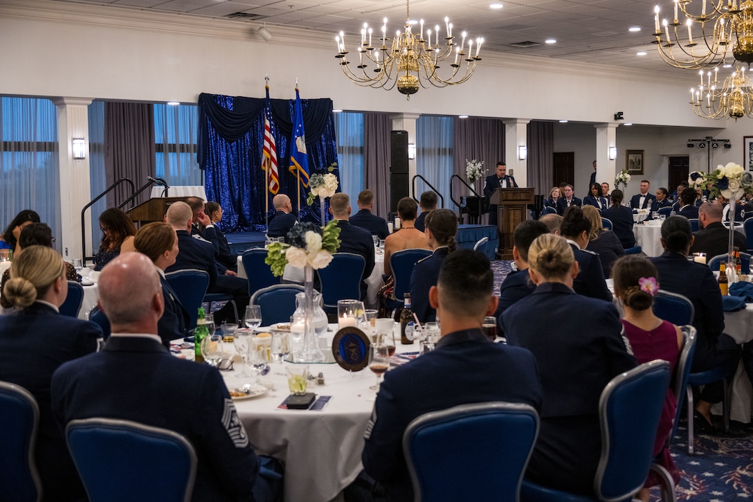 Chief Master Sgt. Gamez speaks at the NCR Chief Recognition Ceremony.