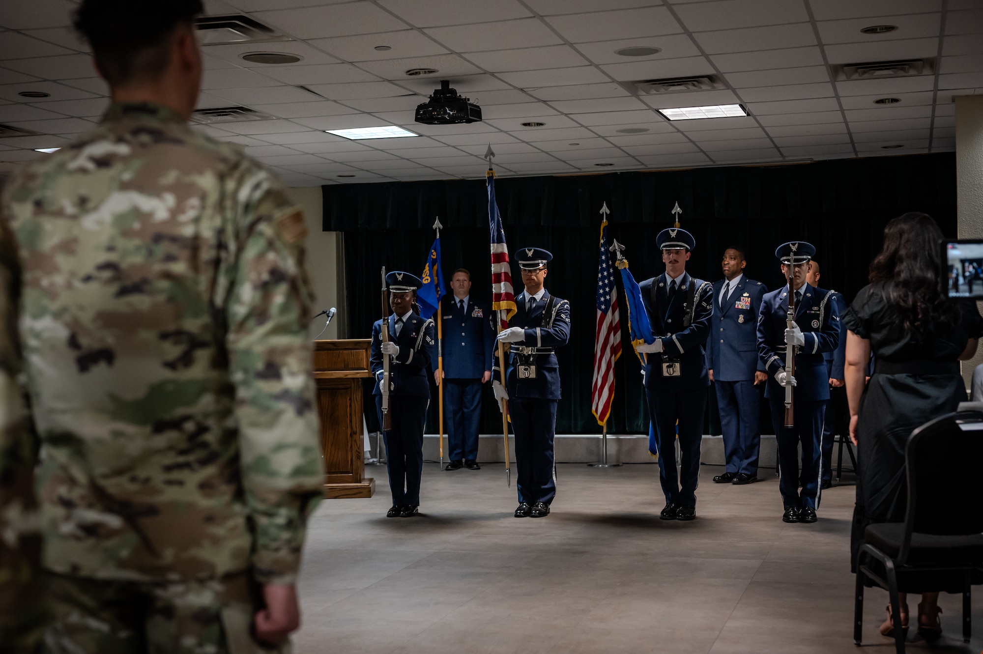 Airmen from the 47th Communications Squadron (CS) gathered at XL Landings to witness a transition of leadership as Lt. Col. Elmer Lustina relinquished command to Maj. Anthony Dimuzio during a change of command ceremony, June 9, 2025.