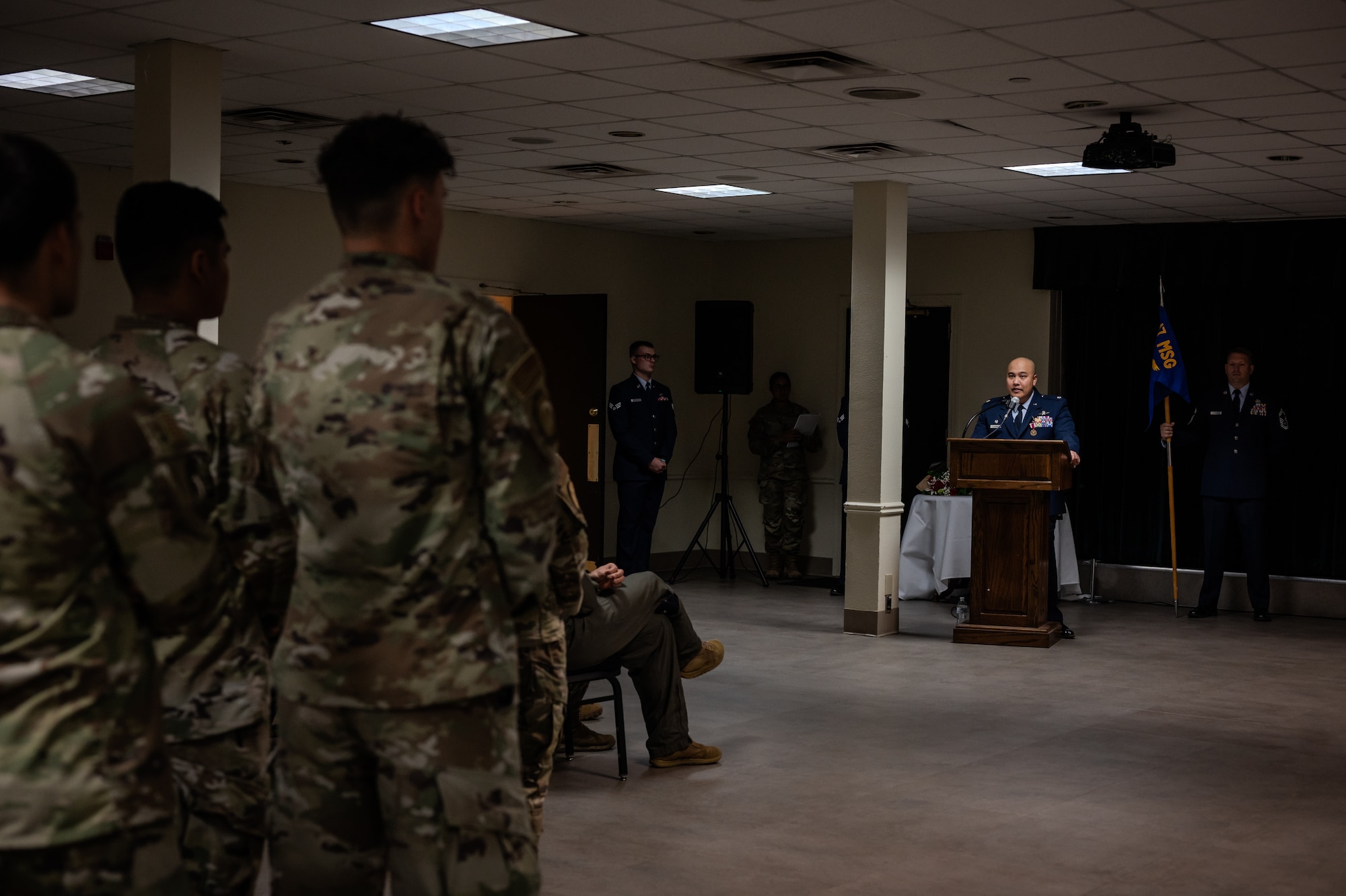 Airmen from the 47th Communications Squadron (CS) gathered at XL Landings to witness a transition of leadership as Lt. Col. Elmer Lustina relinquished command to Maj. Anthony Dimuzio during a change of command ceremony, June 9, 2025.