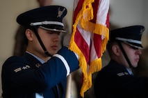 Senior Airman Starney Liu, Team Minot honor guardsmen, holds the American during the National anthem during the 5th Maintenance Group change of command ceremony at Minot Air Force Base, North Dakota, June 4, 2025. The presentation of colors marked the beginning of the ceremony and it symbolizes the nation’s strength and resilience. (U.S. Air Force photo by Senior Airman Alex Nottingham)Senior Airman Starney Liu, Team Minot honor guardsmen, holds the American during the National anthem during the 5th Maintenance Group change of command ceremony at Minot Air Force Base, North Dakota, June 4, 2025. The presentation of colors marked the beginning of the ceremony and it symbolizes the nation’s strength and resilience. (U.S. Air Force photo by Senior Airman Alex Nottingham)